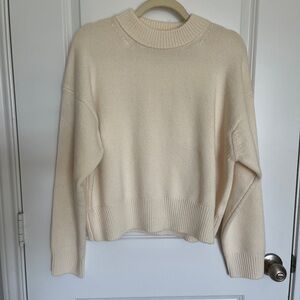 NWOT Madewell Ivory Crewneck Sweater Wool/Cashmere Blend